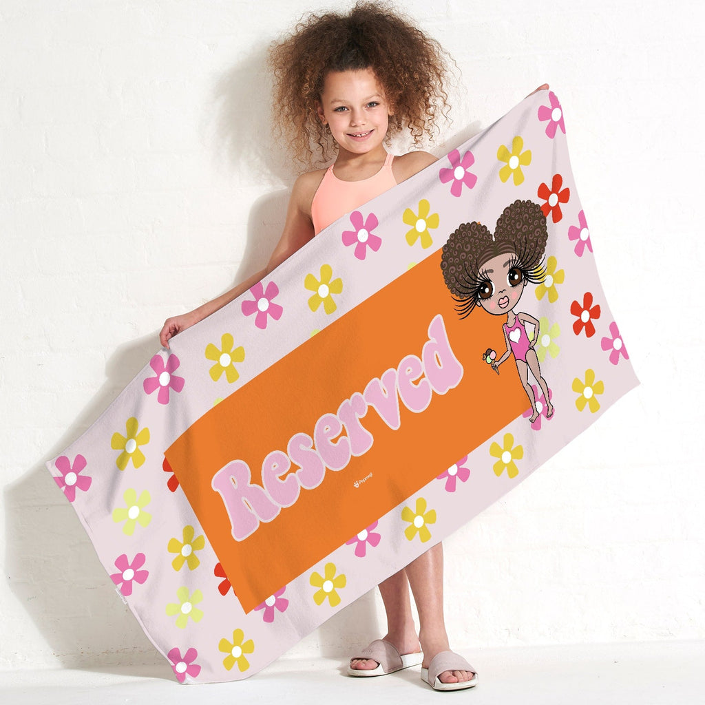 Girls Personalized Reserved Beach Towel