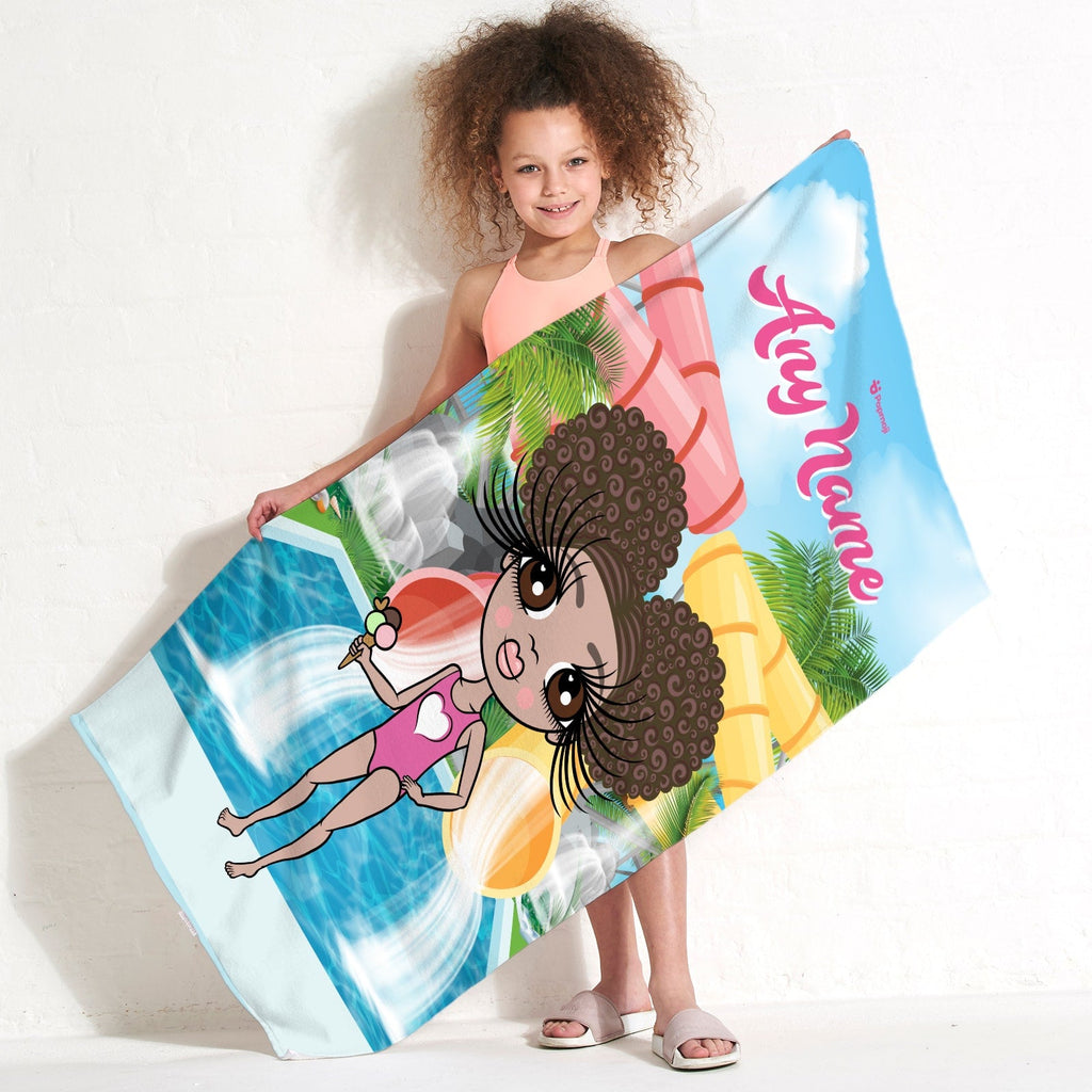 Girls Personalized Aqua Park Beach Towel