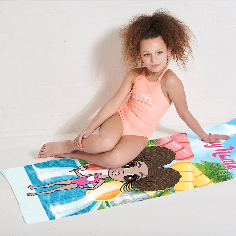 Girls Personalized Aqua Park Beach Towel