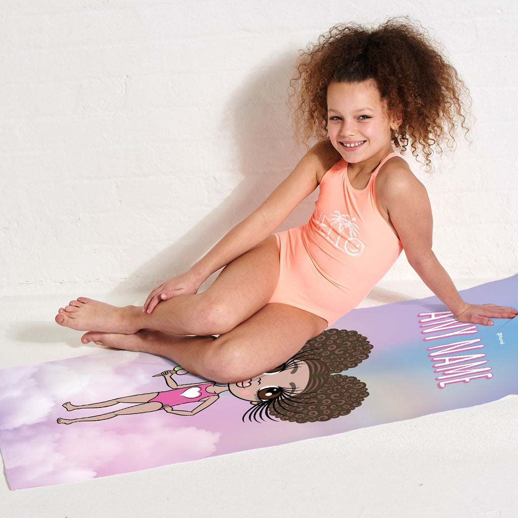 Girls Personalized Unicorn Colours Beach Towel