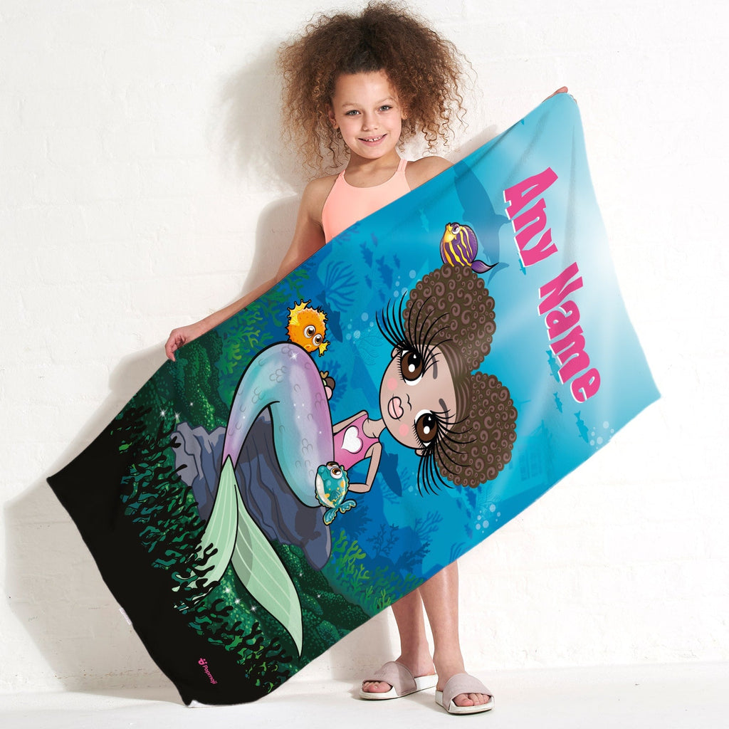 Girls Personalized Mermaid Beach Towel