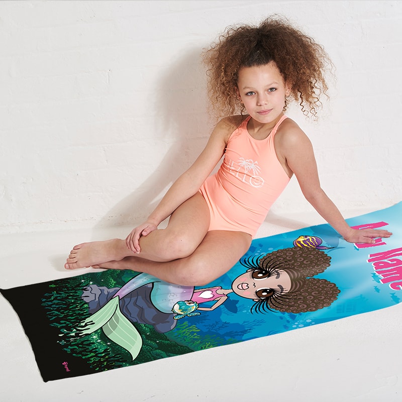 Girls Personalized Mermaid Beach Towel