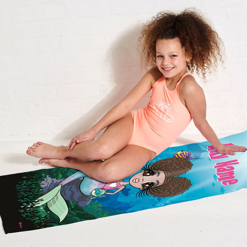 Girls Personalized Mermaid Beach Towel