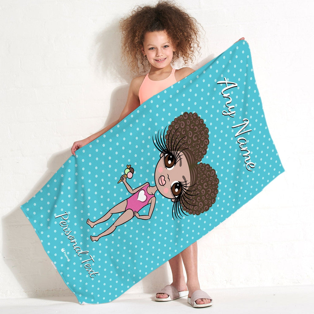 Girls Personalized Polka Dot Beach Towel