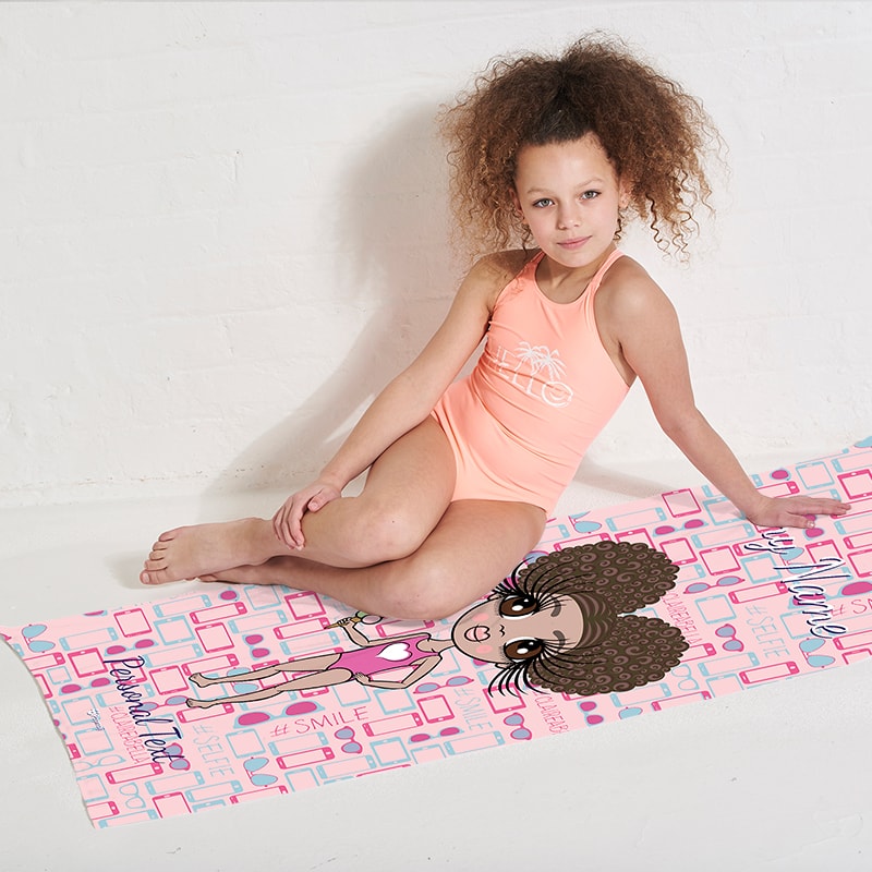 Girls Personalized Selfie Beach Towel