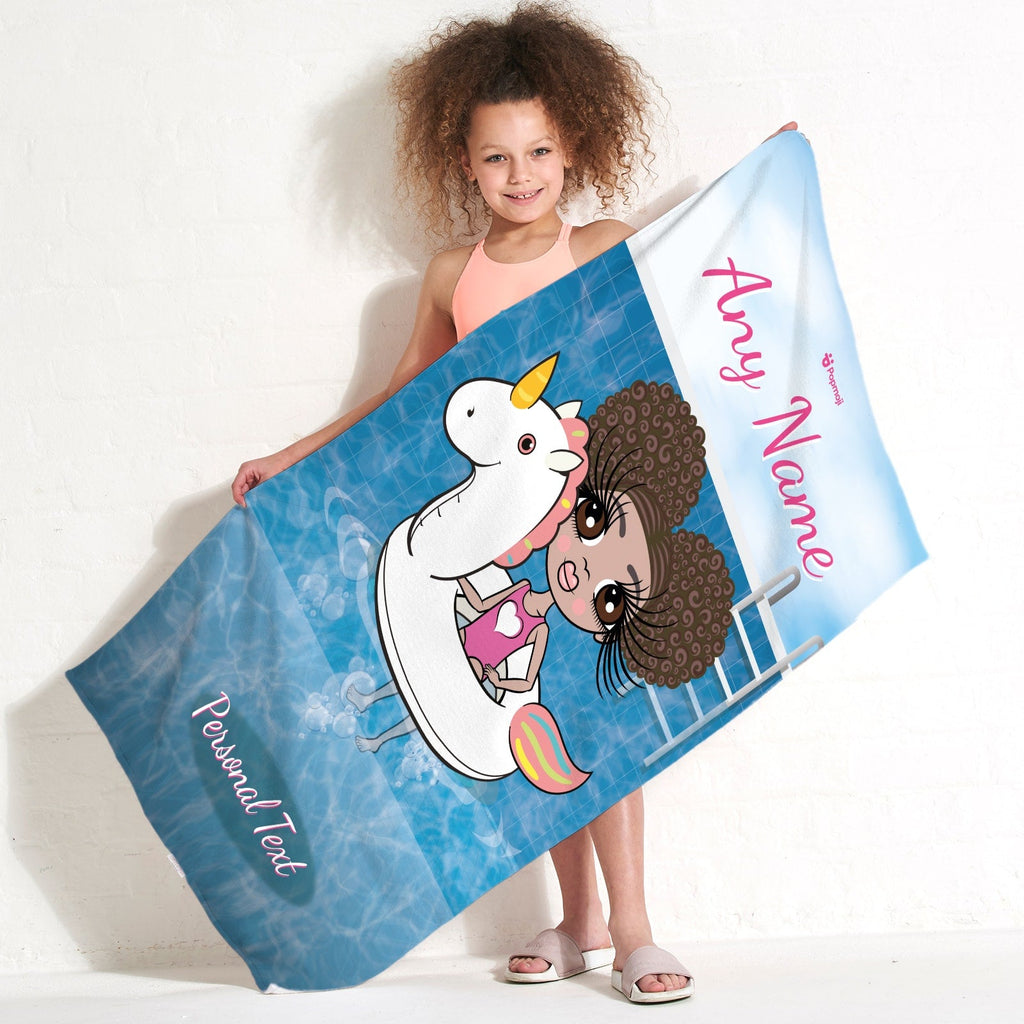 Girls Personalized Unicorn Float Beach Towel