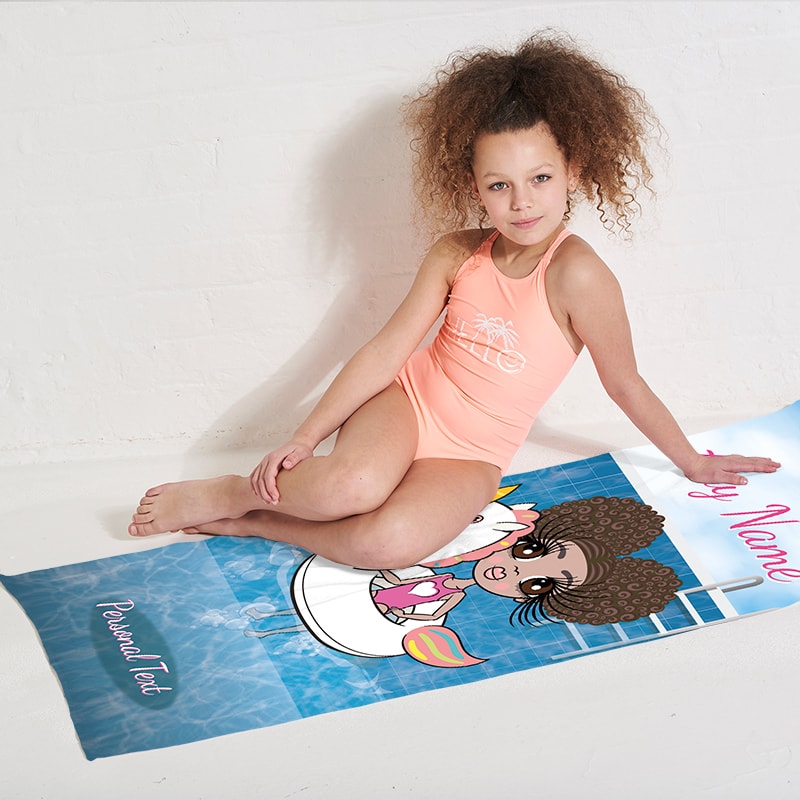 Girls Personalized Unicorn Float Beach Towel