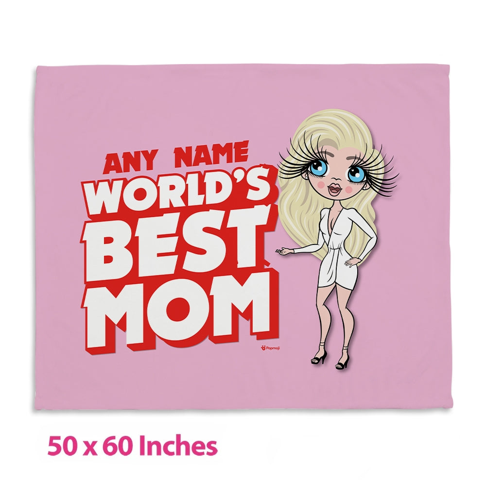 Womens Personalized World's Best Mom Fleece Blanket - Image 2