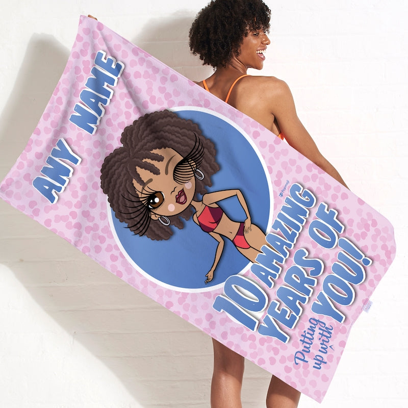 Womens Personalized Amazing Years Of You Anniversary Beach Towel