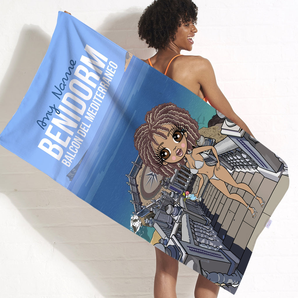 Womens Personalized Benidorm Balcon Del Mediterraneo Beach Towel - Image 5