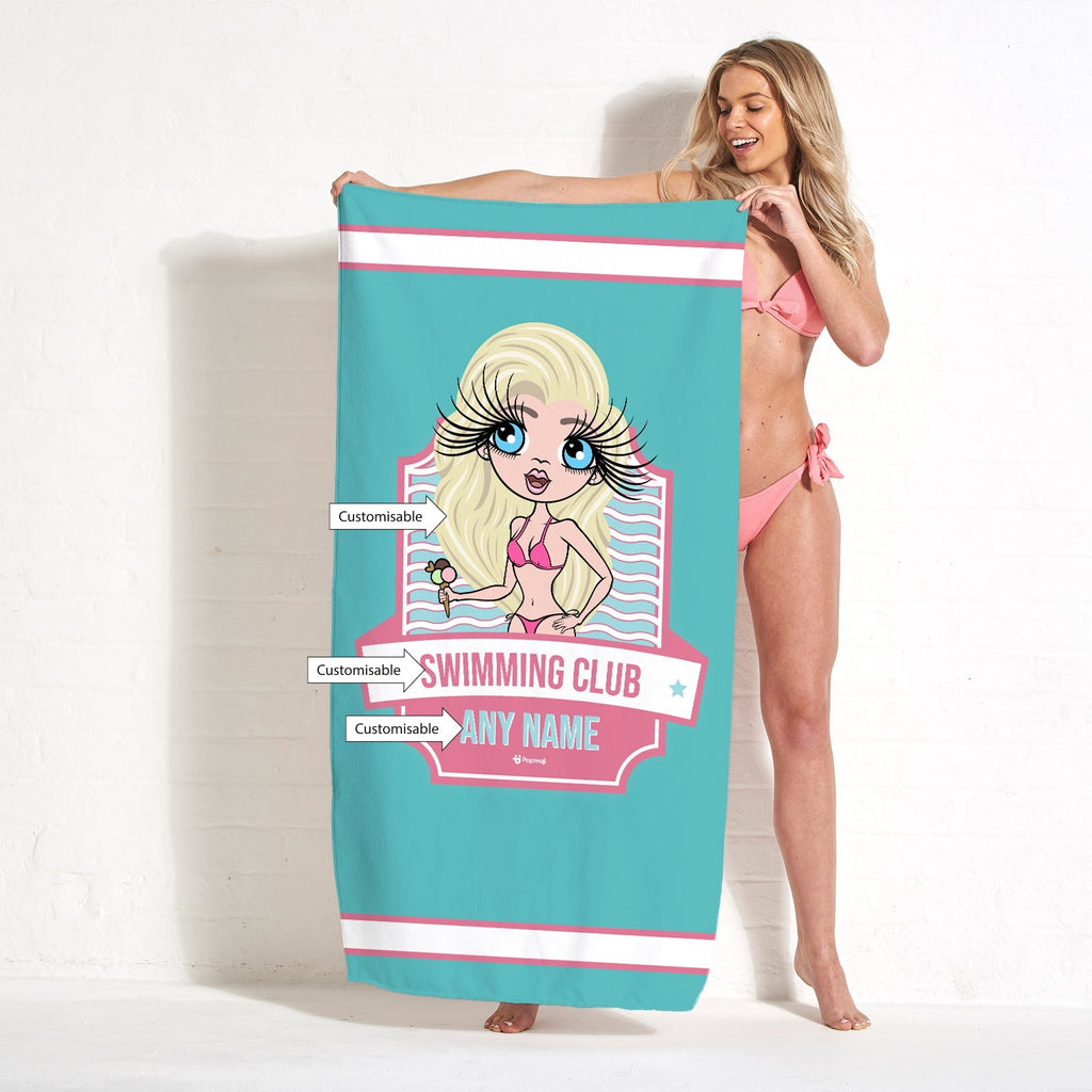 Womens Personalized Emblem Swimming Towel