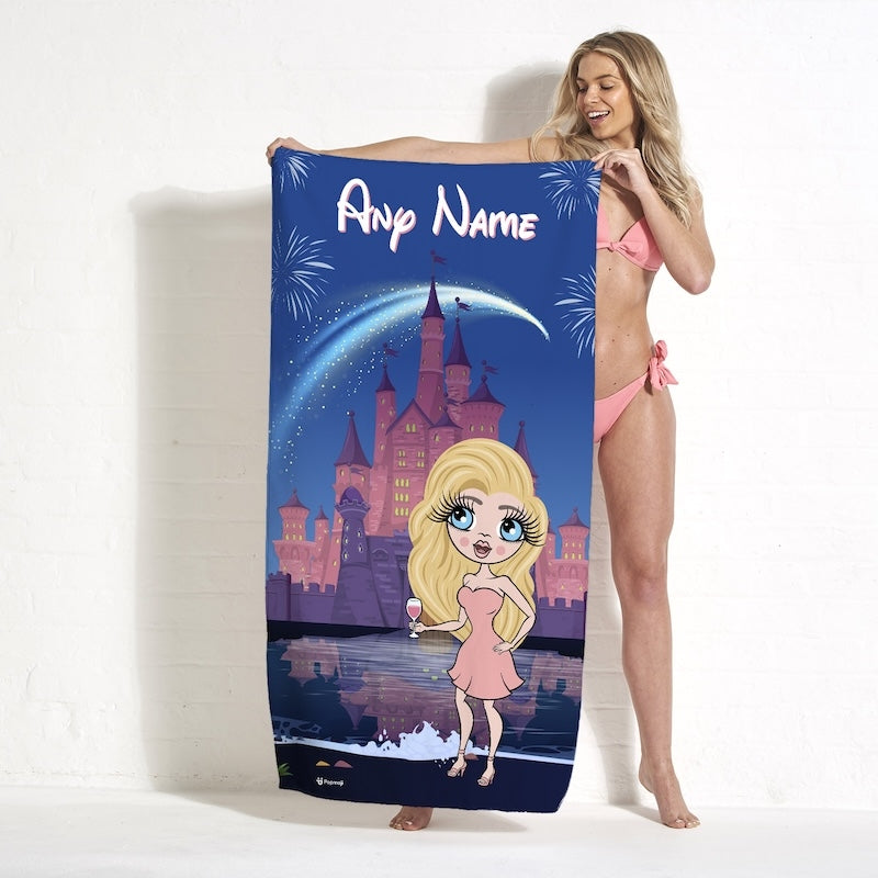 Womens Personalized Fairy Tale Beach Towel - Image 1