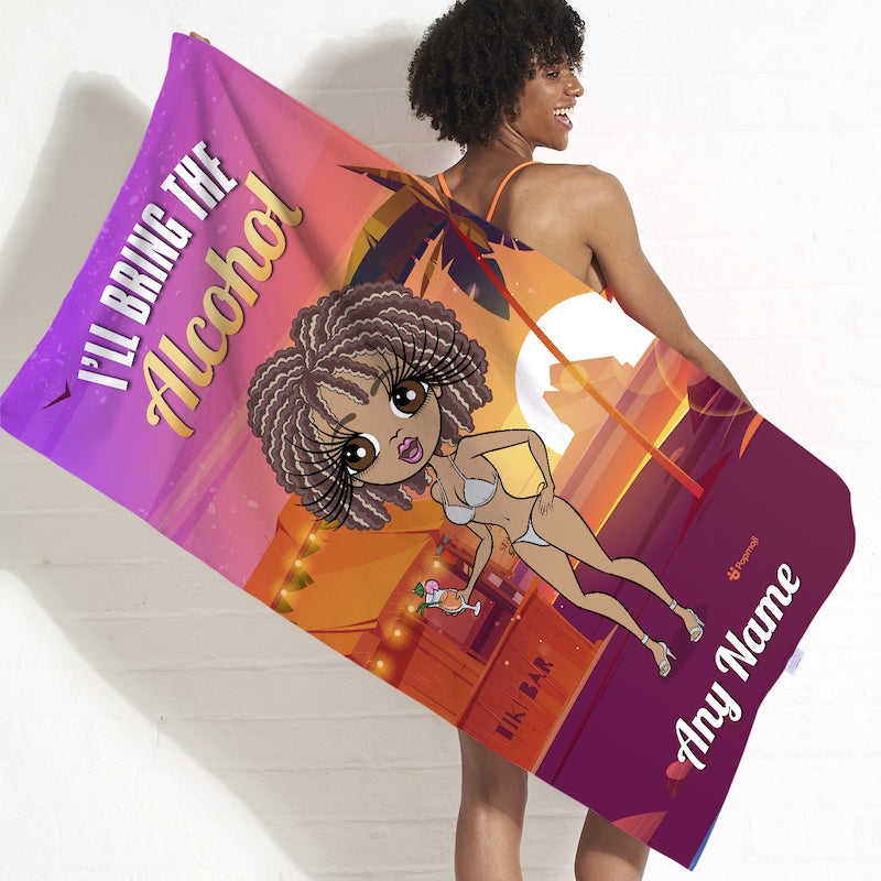 ClaireaBella Personalized Girls Trip The Alcohol Beach Towel - Image 2