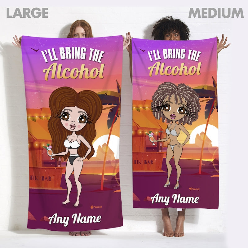 ClaireaBella Personalized Girls Trip The Alcohol Beach Towel - Image 5