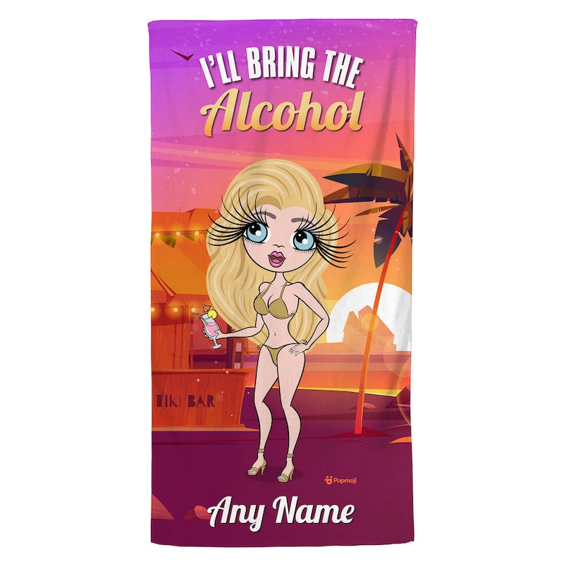 ClaireaBella Personalized Girls Trip The Alcohol Beach Towel - Image 1