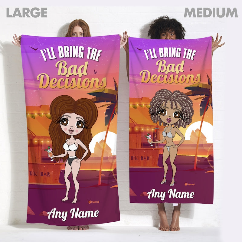 ClaireaBella Personalized Girls Trip The Bad Decisions Beach Towel - Image 6