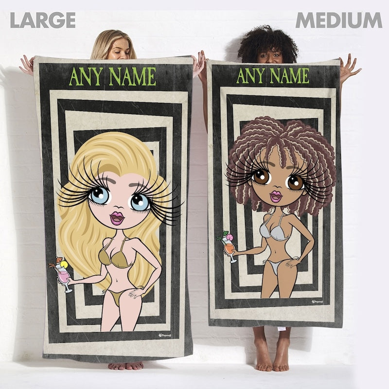 Womens Personalized Freaky Funky Box Beach Towel