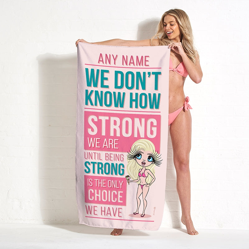 Womens Personalized How Strong Beach Towel