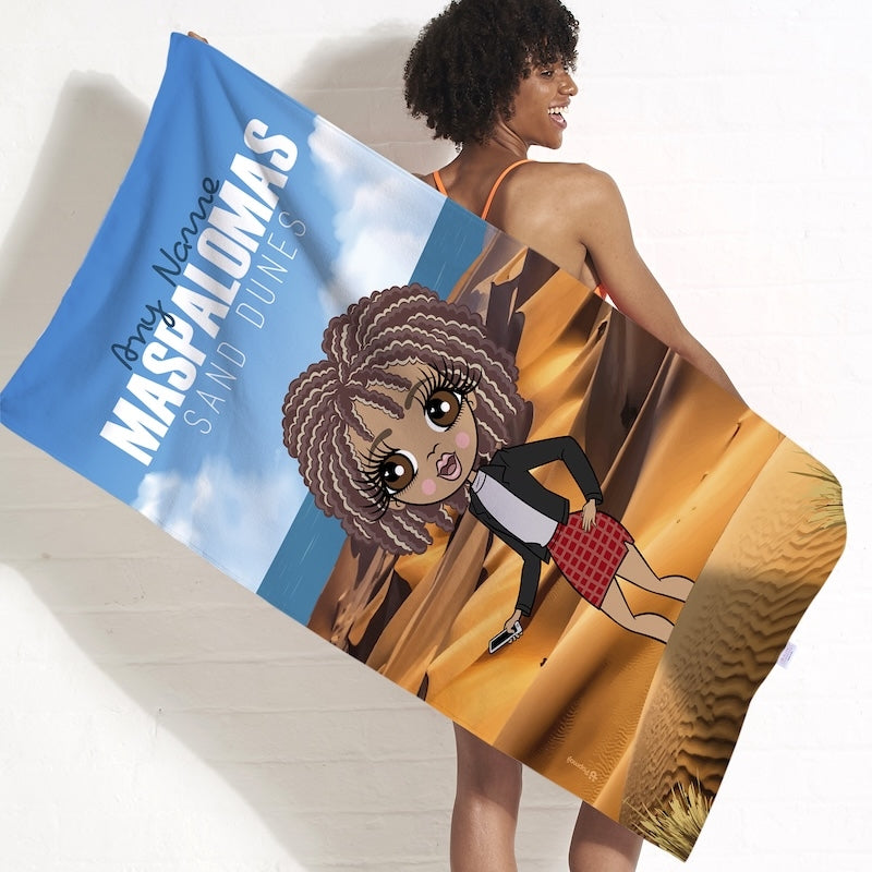 Womens Personalized Maspalomas Sand Dunes Beach Towel - Image 2