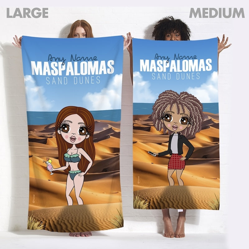 Womens Personalized Maspalomas Sand Dunes Beach Towel - Image 3
