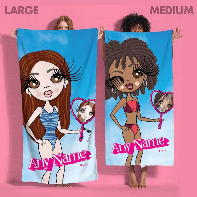 ClaireaBella Personalized Pink Poser Beach Towel - Image 6
