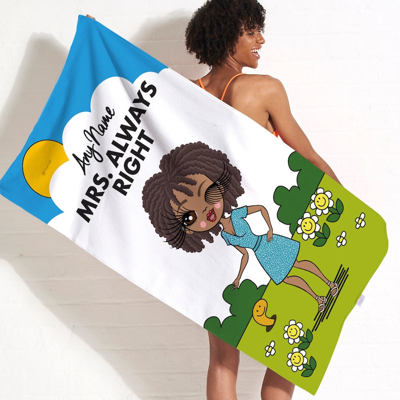 Womens Personalized Mrs Always Right Beach Towel