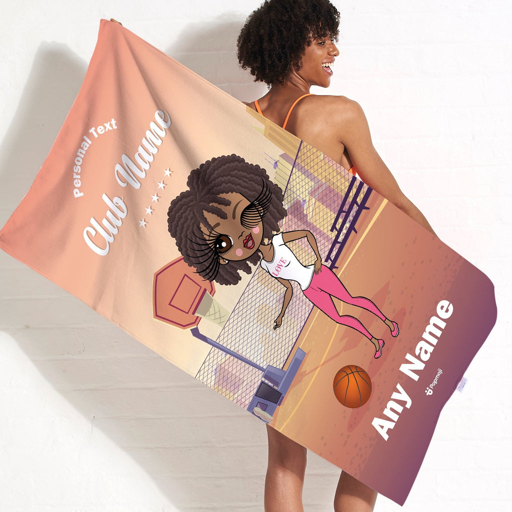 Womens Personalized Netball Court Beach Towel