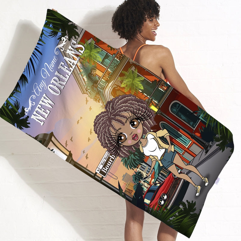 Womens Personalized New Orleans Beach Towel