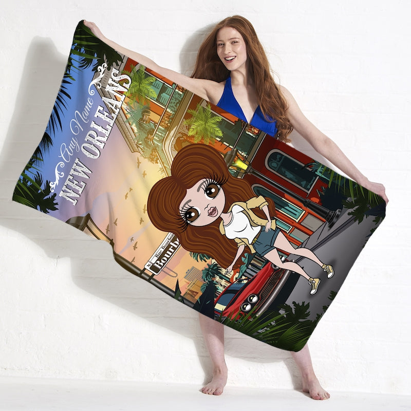 Womens Personalized New Orleans Beach Towel