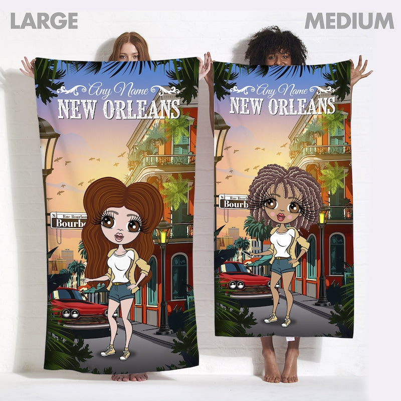 Womens Personalized New Orleans Beach Towel