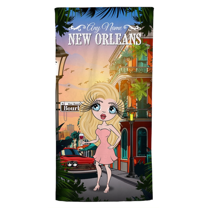 Womens Personalized New Orleans Beach Towel