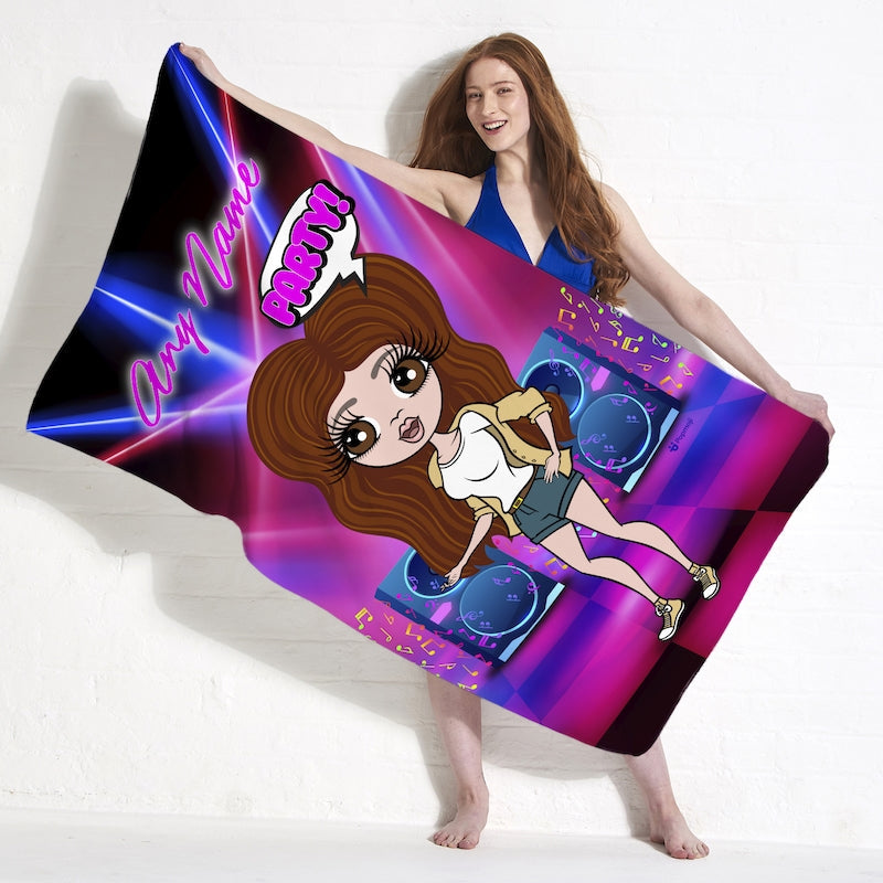 Womens Personalized Nightclub Vibes Beach Towel