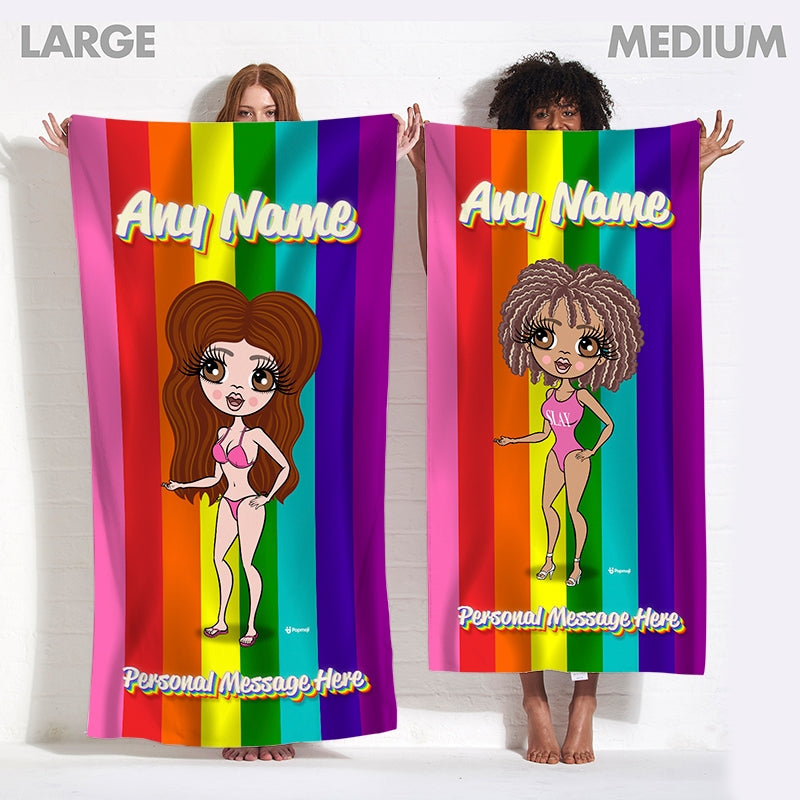 Womens Personalized Pride Flag Beach Towel