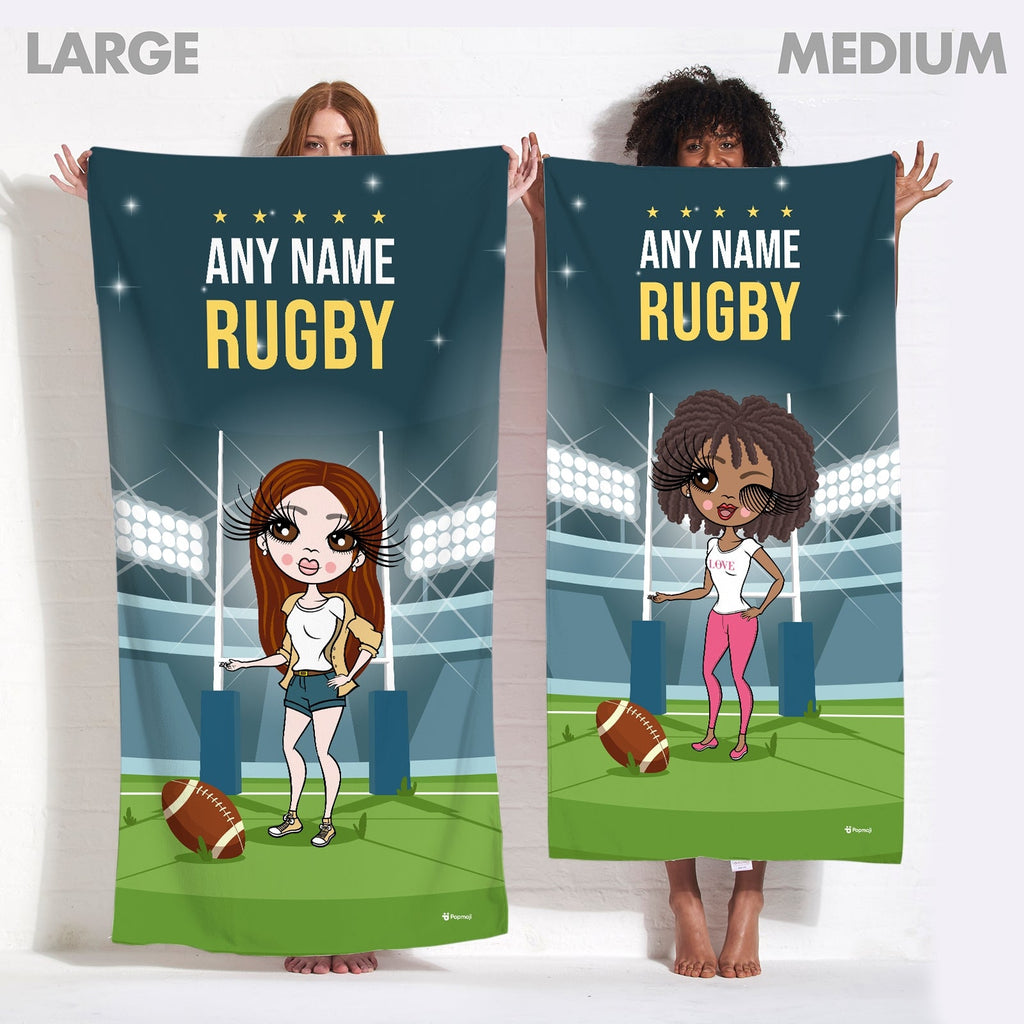 Womens Personalized Rugby Beach Towel