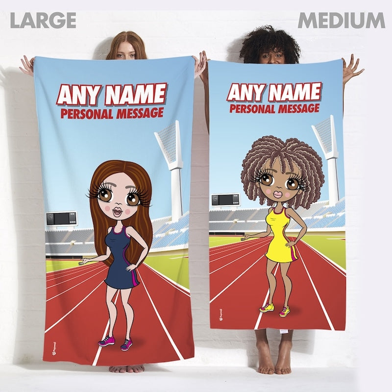 Womens Personalized Running Track Beach Towel - Image 4