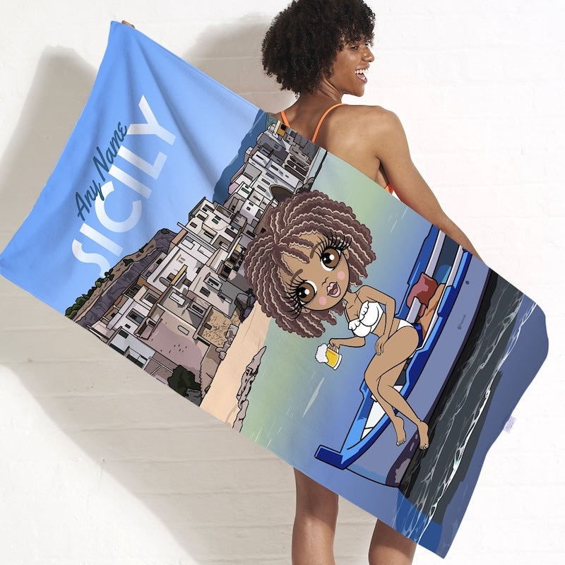 Womens Personalized Sicily Beach Towel - Image 3