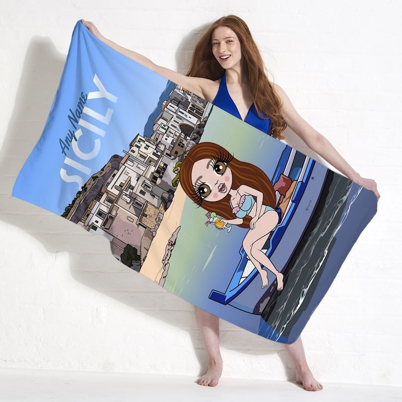 Womens Personalized Sicily Beach Towel - Image 2