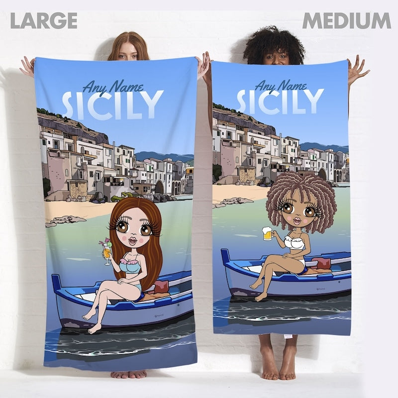 Womens Personalized Sicily Beach Towel - Image 4
