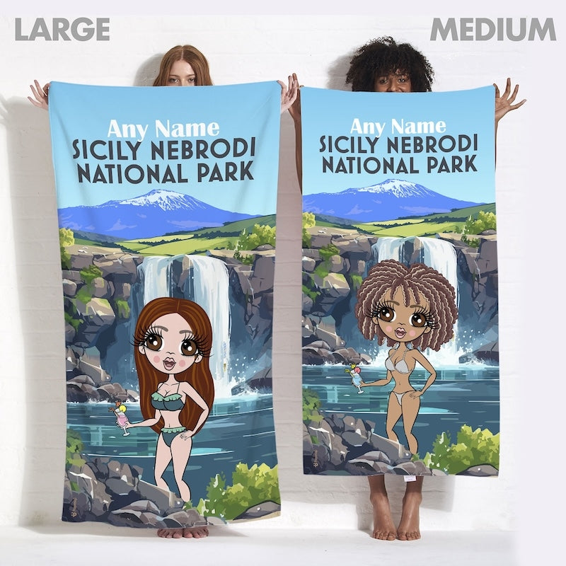 Womens Personalized Sicily Nebrodi National Park Beach Towel - Image 5