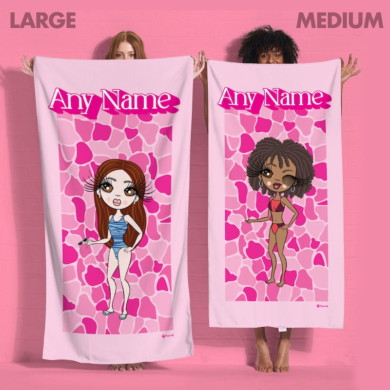 ClaireaBella Personalized Pink Stone Wall Beach Towel - Image 3