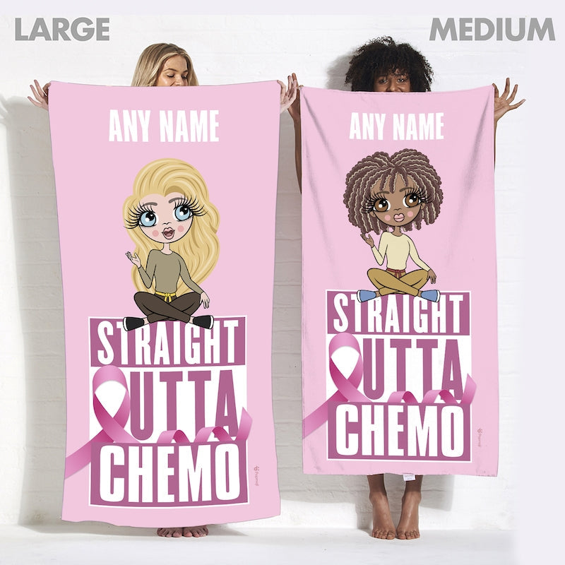 Womens Personalized Straight Outta Chemo Beach Towel