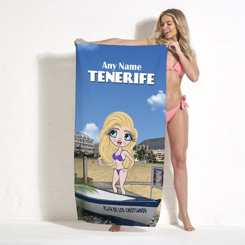 Womens Personalized Tenerife Beach Towel - Image 1