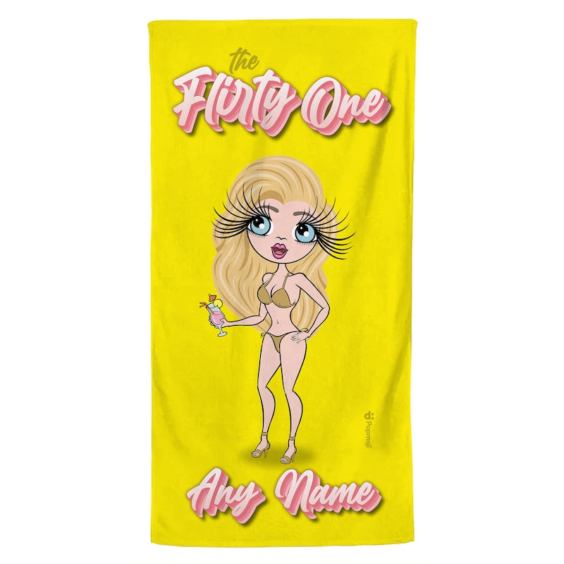 Womens Personalized The Flirty One Girls Trip Beach Towel