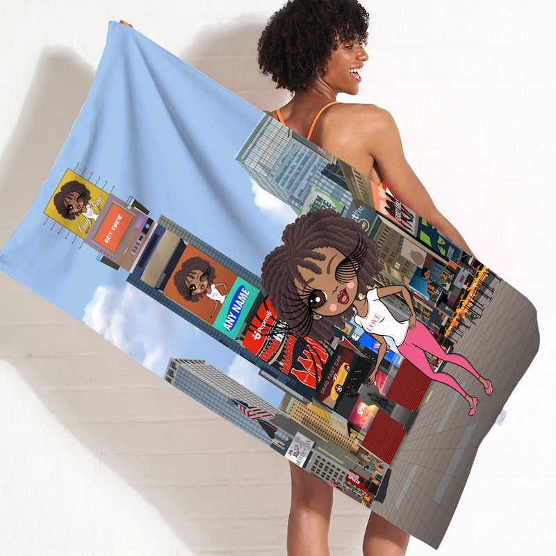 Womens Personalized Times Square Beach Towel