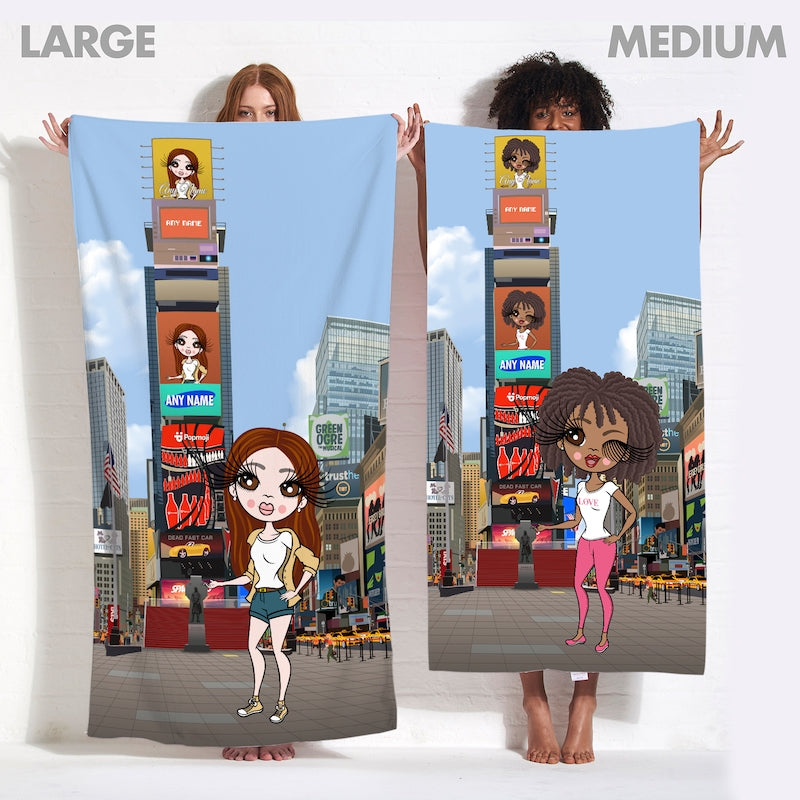 Womens Personalized Times Square Beach Towel