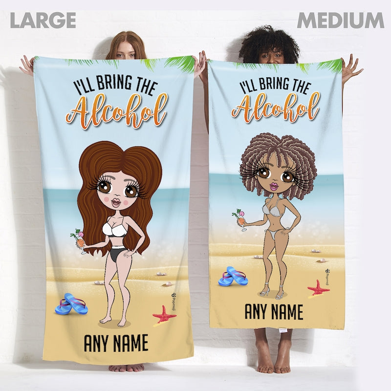 ClaireaBella Personalized Tropical Girls Trip The Alcohol Beach Towel - Image 4