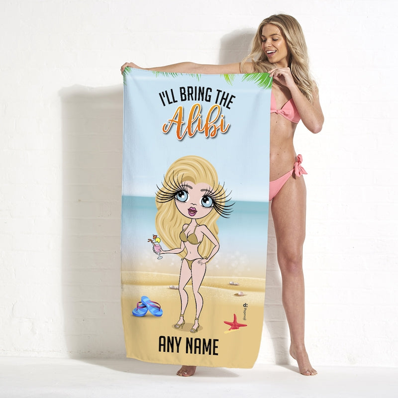 ClaireaBella Personalized Tropical Girls Trip The Alibi Beach Towel - Image 5
