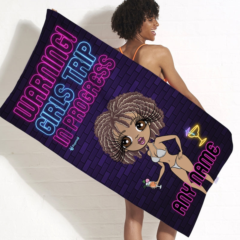 ClaireaBella Personalized Girls Trip In Progress Beach Towel - Image 1