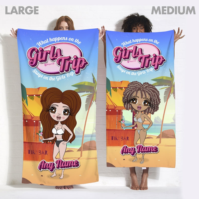 Womens Personalized Stays On Girls Trip Beach Towel