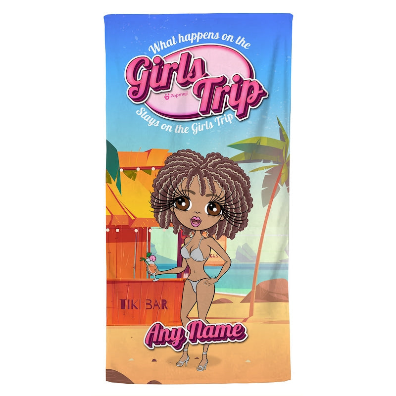 Womens Personalized Stays On Girls Trip Beach Towel